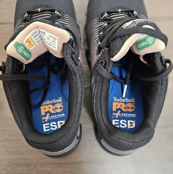NWOT 🖤 Timberland Pro Powertrain Black & Rose Gold Work Shoe - Picture 9 of 12